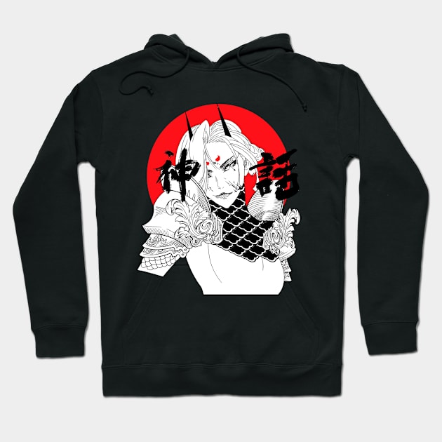 Vaporwave Samurai Girl Warrior Hoodie by OWLvision33